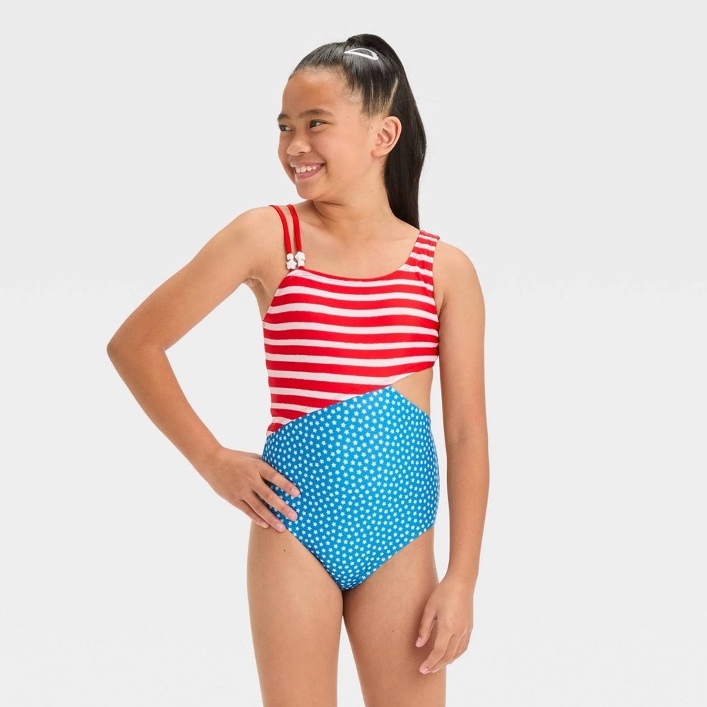 Star Spangled Striped One Piece Swimsuit - Cat &Jack